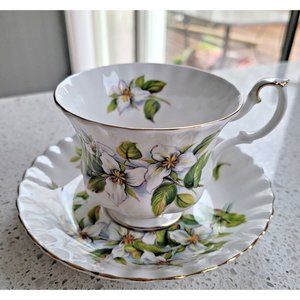 Royal Albert Bone China Trillium Tea Cup & Saucer England Floral